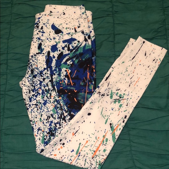 Splits 59 X Bandier Splatter Print leggings size L - Picture 2 of 6